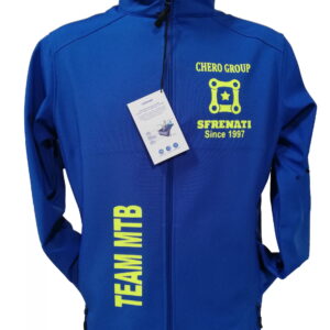 Giubbino softshell personalizzato con videoflex fluo