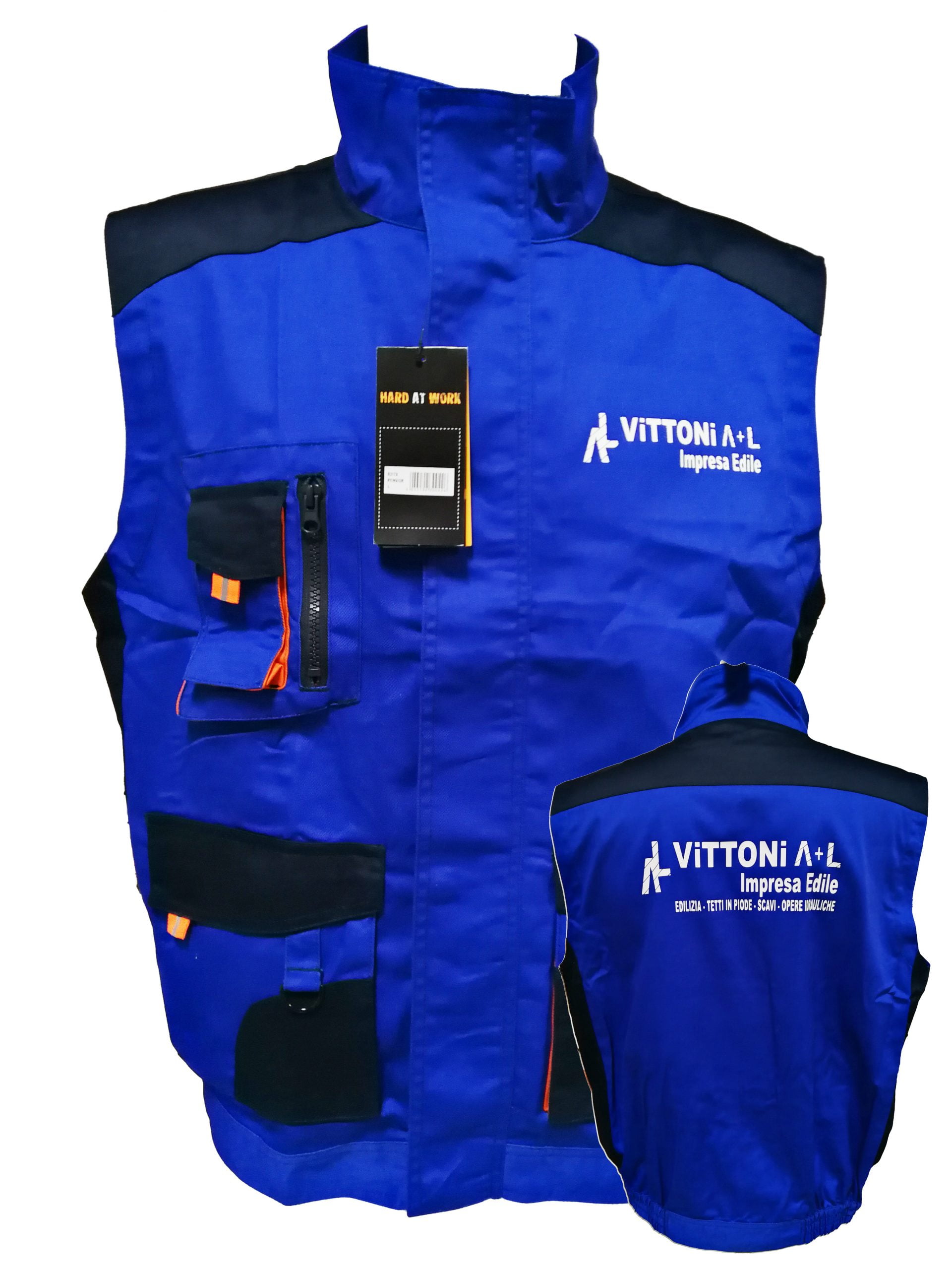 Smanicato da lavoro multitasche personalizzato con videoflex Smanicato da lavoro multitasche personalizzato con videoflex