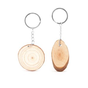Portachiavi in legno con anello in metallo (adatto a incisioni laser)