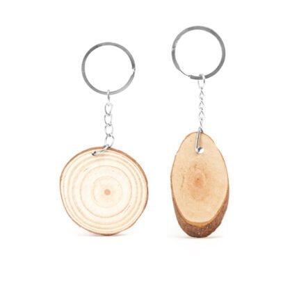 Portachiavi in legno con anello in metallo (adatto a incisioni laser)